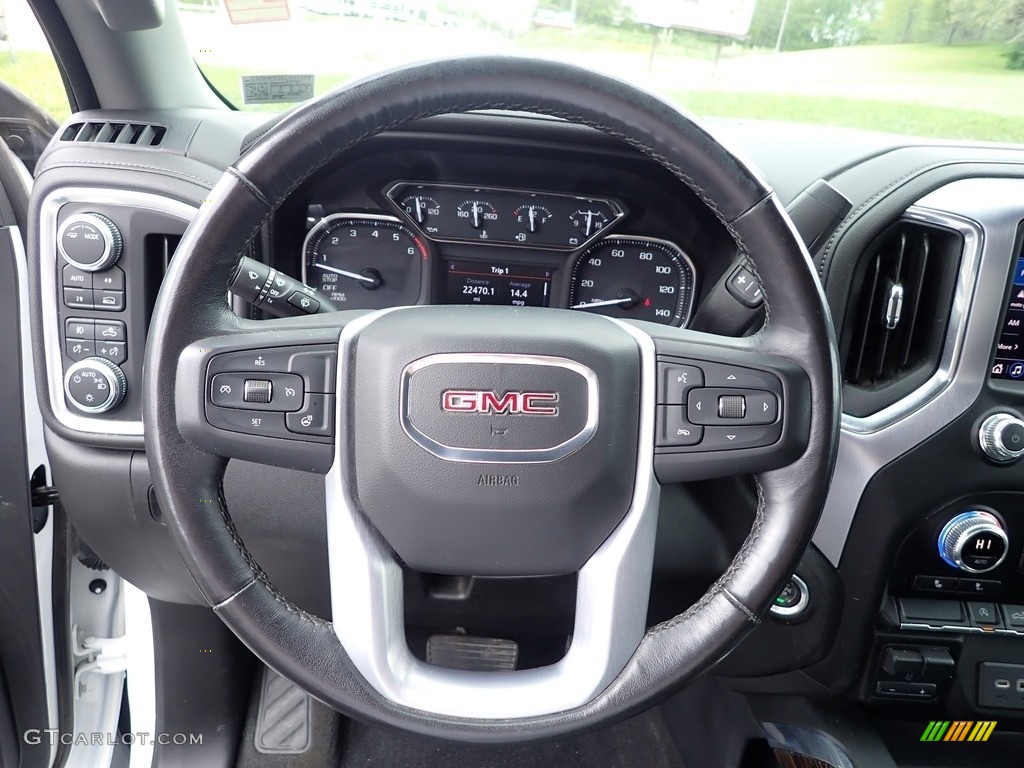 2020 GMC Sierra 1500 Elevation Crew Cab 4WD Jet Black Steering Wheel Photo #144244386