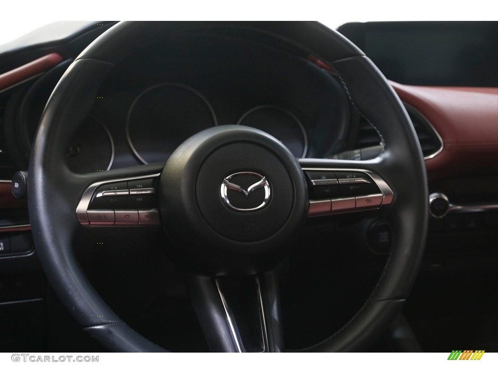 2019 Mazda MAZDA3 Hatchback Premium Red Steering Wheel Photo #144244893