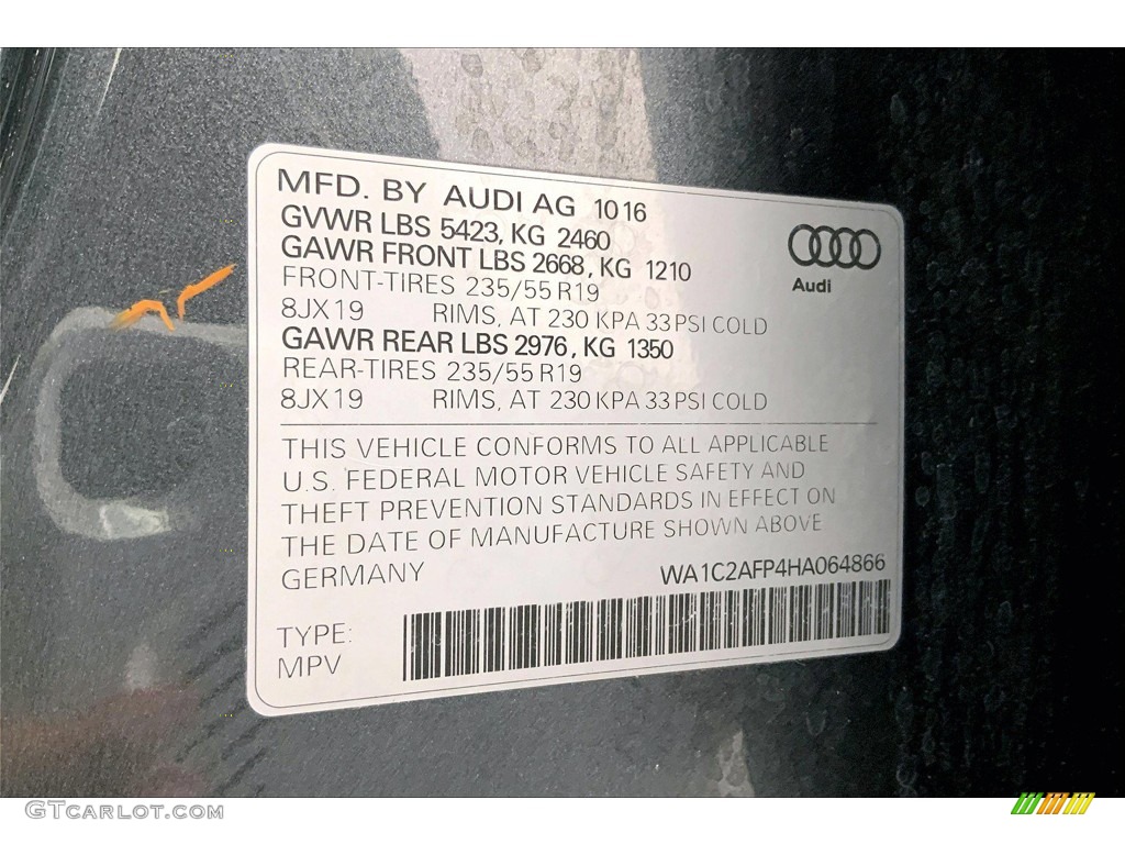 2017 Q5 2.0 TFSI Premium quattro - Monsoon Gray Metallic / Black photo #33