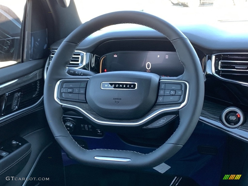 2022 Jeep Wagoneer Series III 4x4 Global Black Steering Wheel Photo #144246501