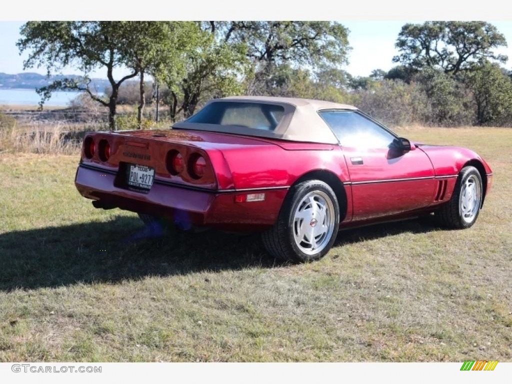 1989 Corvette Convertible - Dark Red Metallic / Saddle photo #2