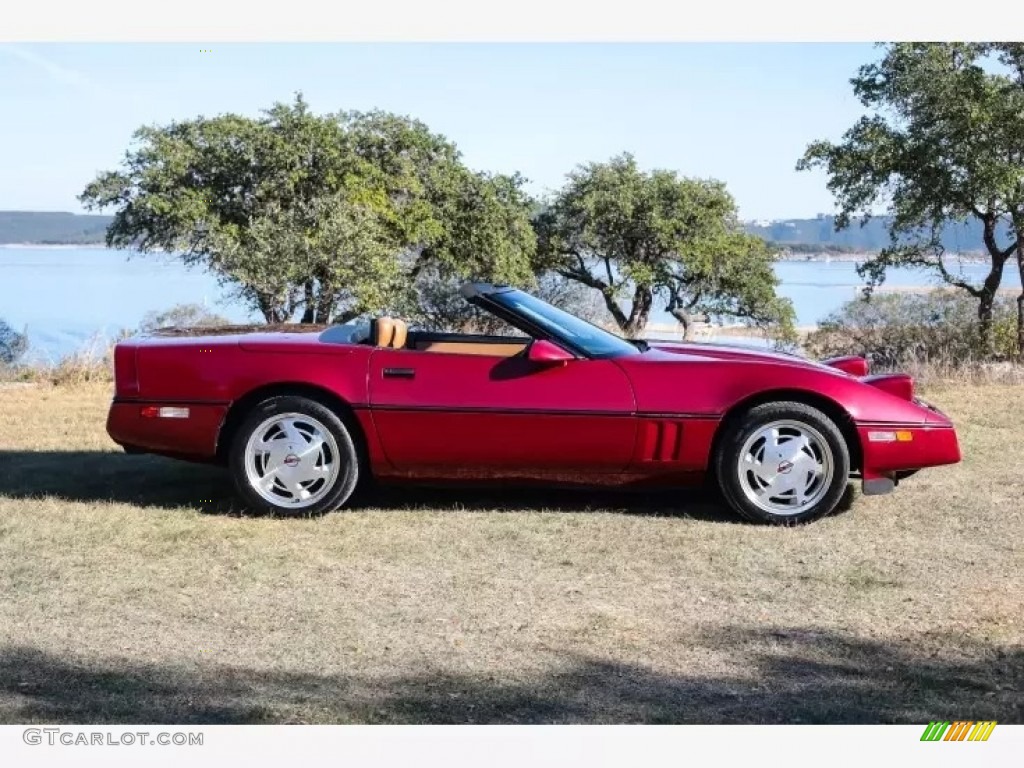 1989 Corvette Convertible - Dark Red Metallic / Saddle photo #3