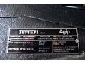 1986 Ferrari 328 GTS Info Tag
