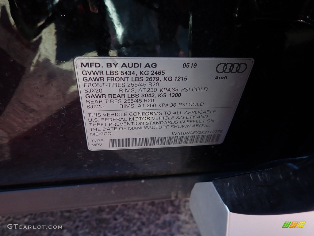 2019 Q5 Premium Plus quattro - Moonlight Blue Metallic / Atlas Beige photo #48