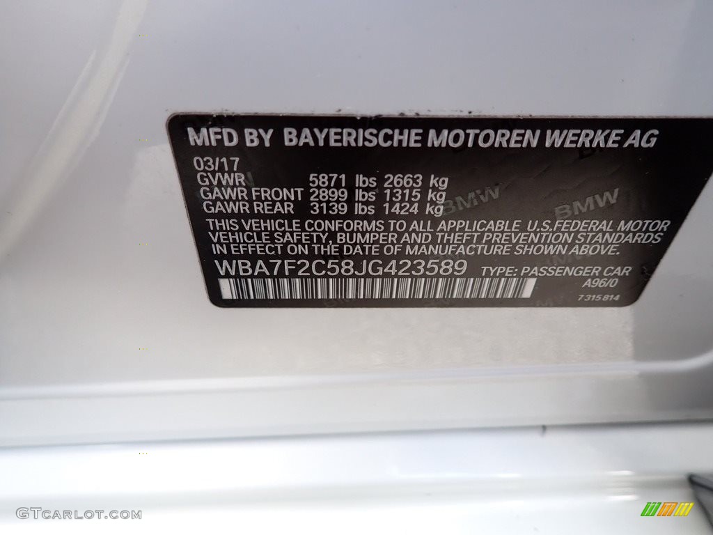 2018 7 Series 750i xDrive Sedan - Mineral White Metallic / Black photo #15