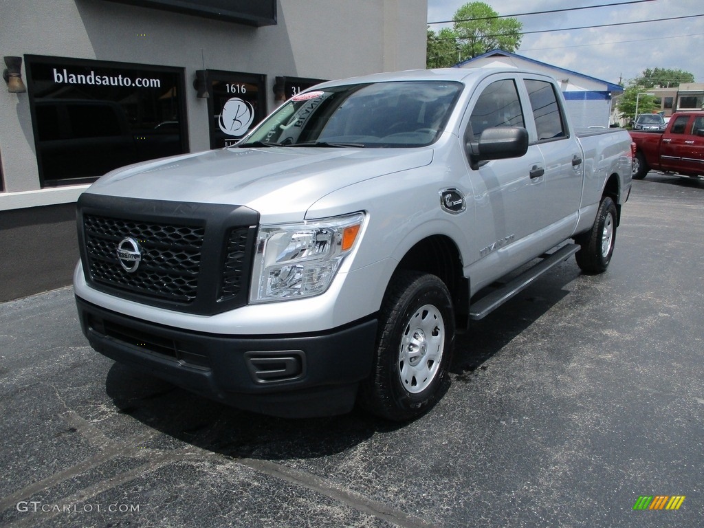 2017 TITAN XD S Crew Cab 4x4 - Brilliant Silver / Black photo #2