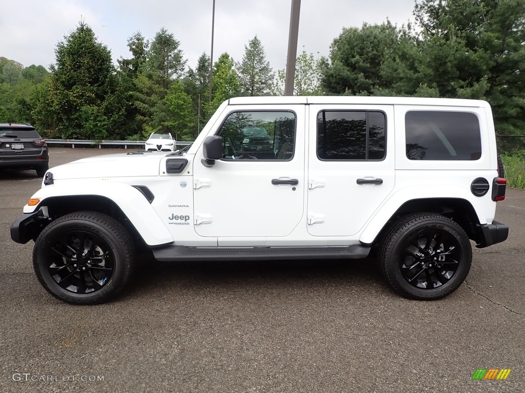 Bright White 2022 Jeep Wrangler Unlimited Sahara 4XE Hybrid Exterior Photo #144259645