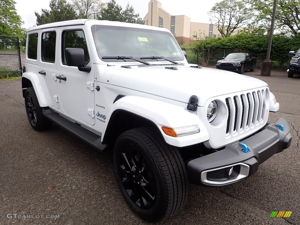 Bright White 2022 Jeep Wrangler Unlimited Sahara 4XE Hybrid Exterior Photo #144259747