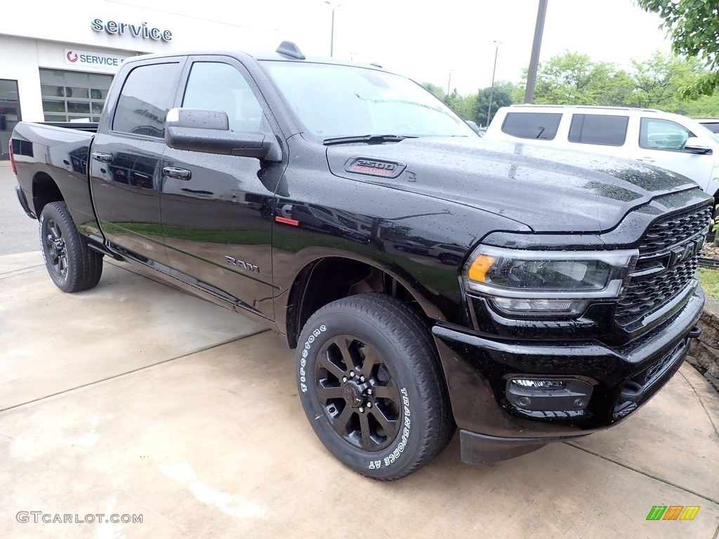 Diamond Black Crystal Pearl 2022 Ram 2500 Big Horn Crew Cab Night Edition 4x4 Exterior Photo #144262516