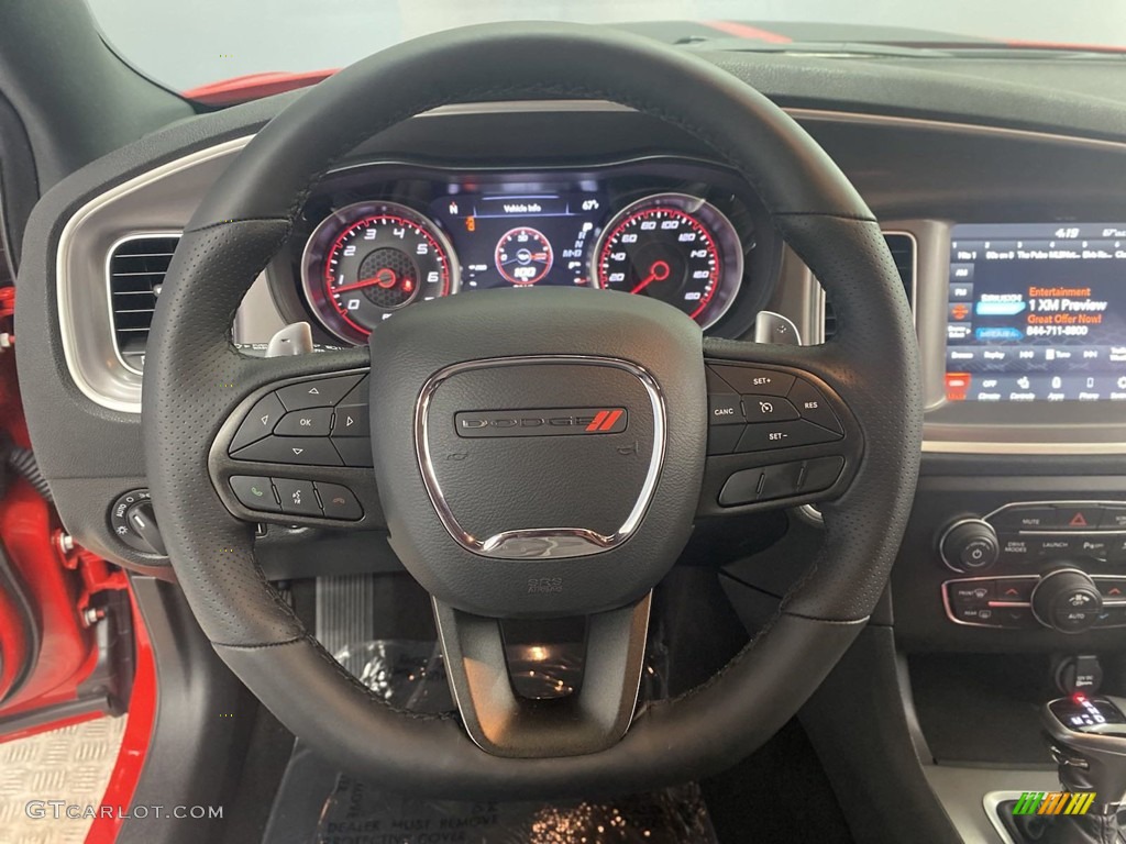 2021 Dodge Charger Scat Pack Widebody Black Steering Wheel Photo #144263797