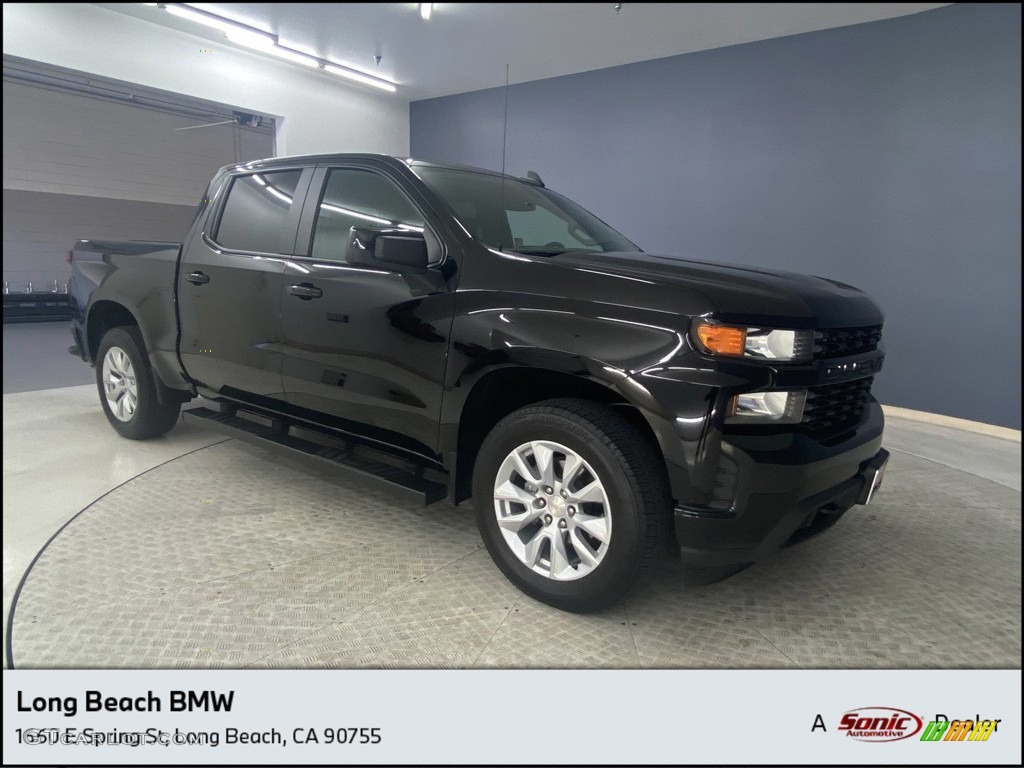 2021 Silverado 1500 Custom Crew Cab - Black / Jet Black photo #1