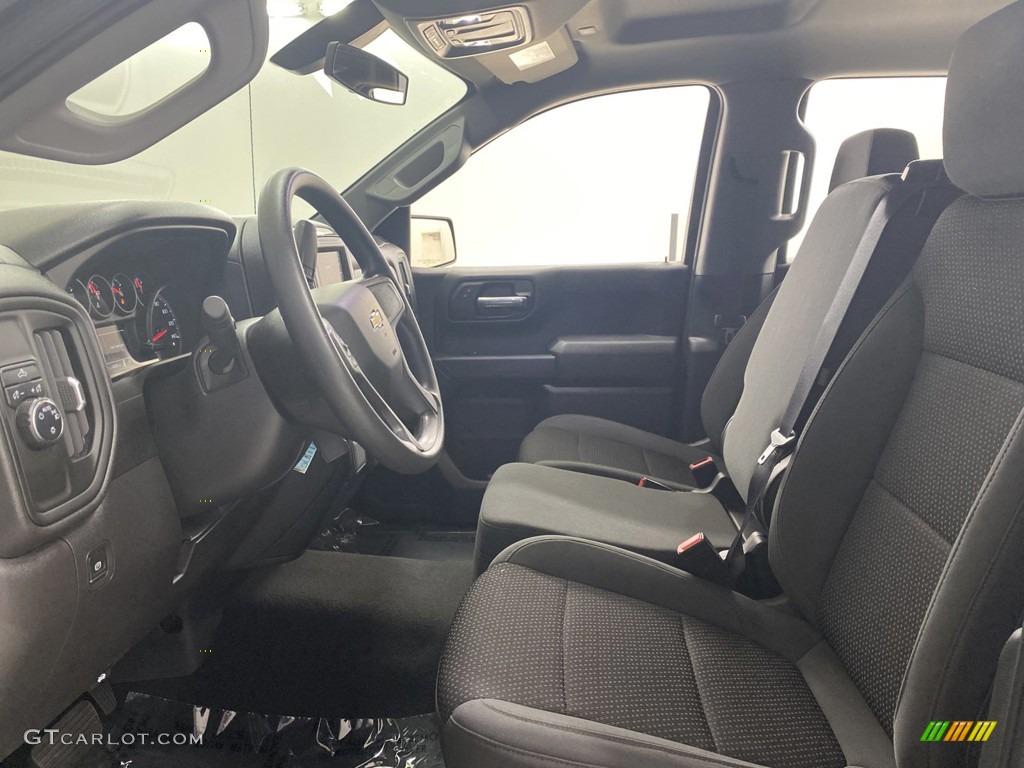 Jet Black Interior 2021 Chevrolet Silverado 1500 Custom Crew Cab Photo #144264190