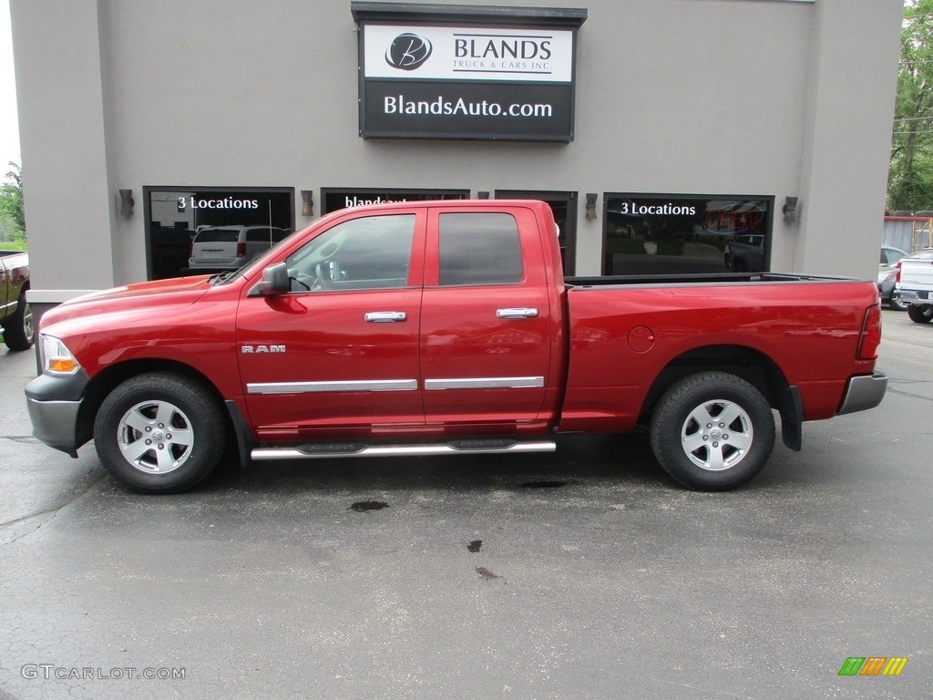 2010 Ram 1500 ST Quad Cab - Inferno Red Crystal Pearl / Dark Slate/Medium Graystone photo #1