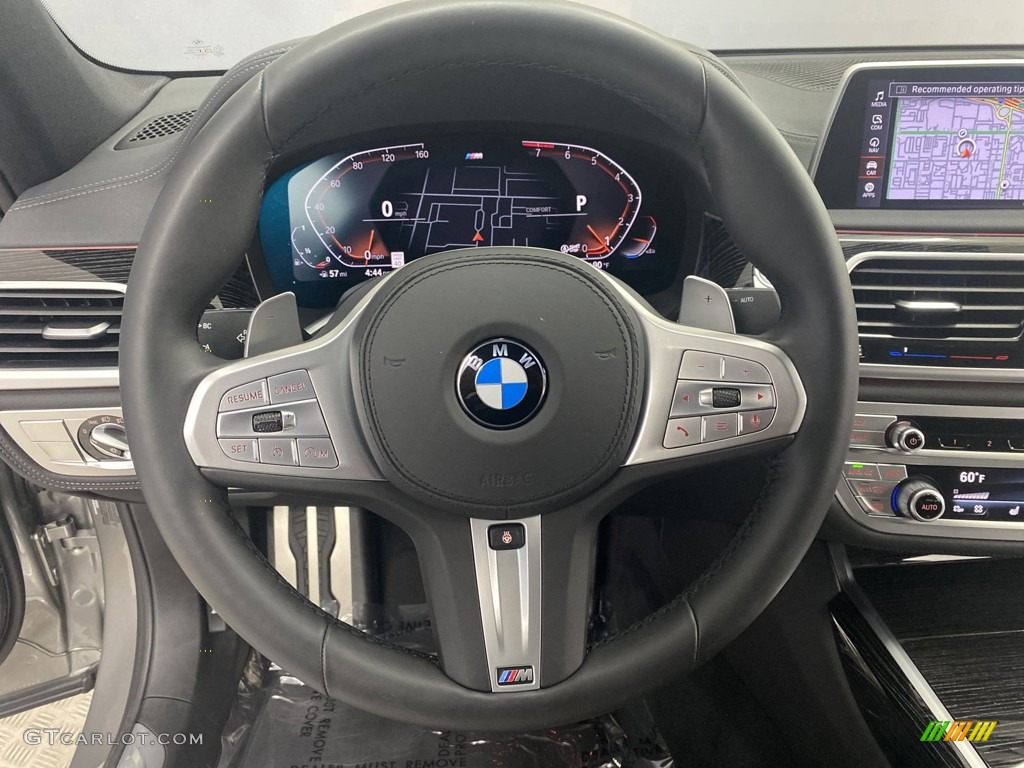 2022 BMW 7 Series 740i Sedan Black Steering Wheel Photo #144270193