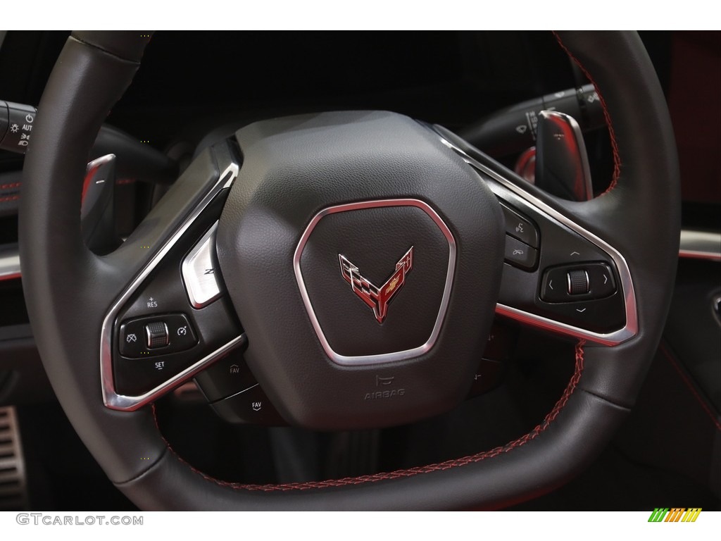 2021 Chevrolet Corvette Stingray Coupe Adrenaline Red Steering Wheel Photo #144272524