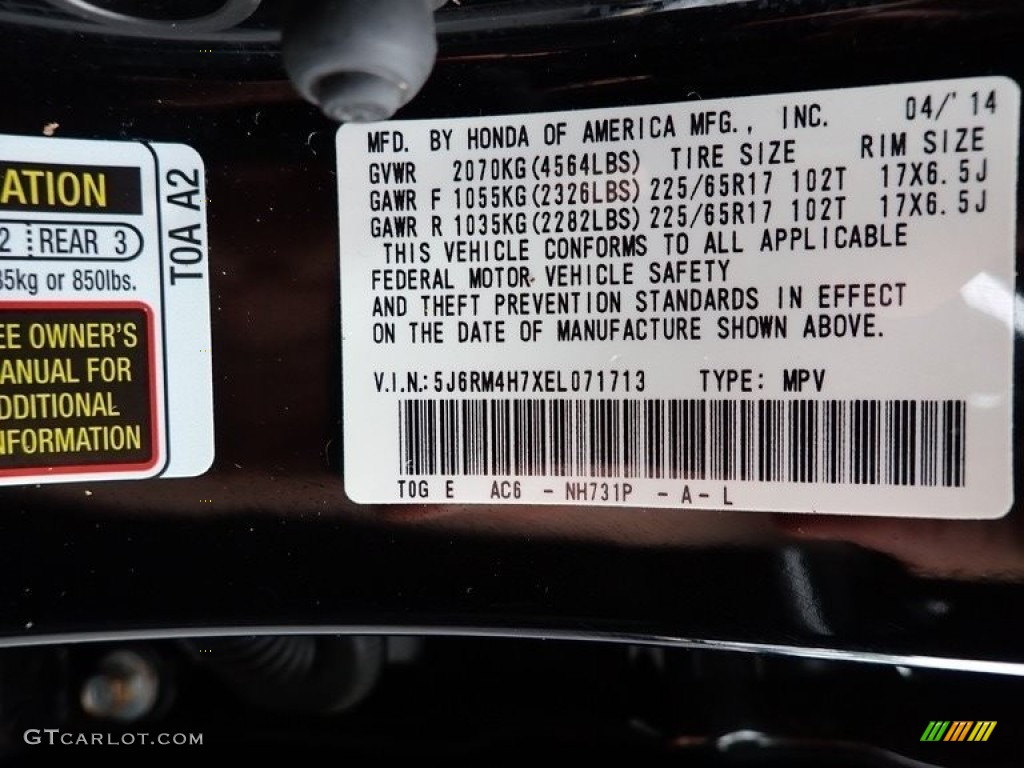 2014 CR-V EX-L AWD - Crystal Black Pearl / Black photo #14