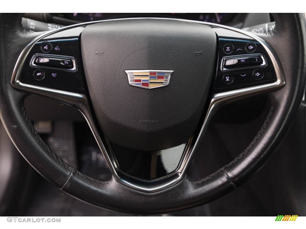 2016 Cadillac ATS 2.0T AWD Sedan Jet Black Steering Wheel Photo #144274504