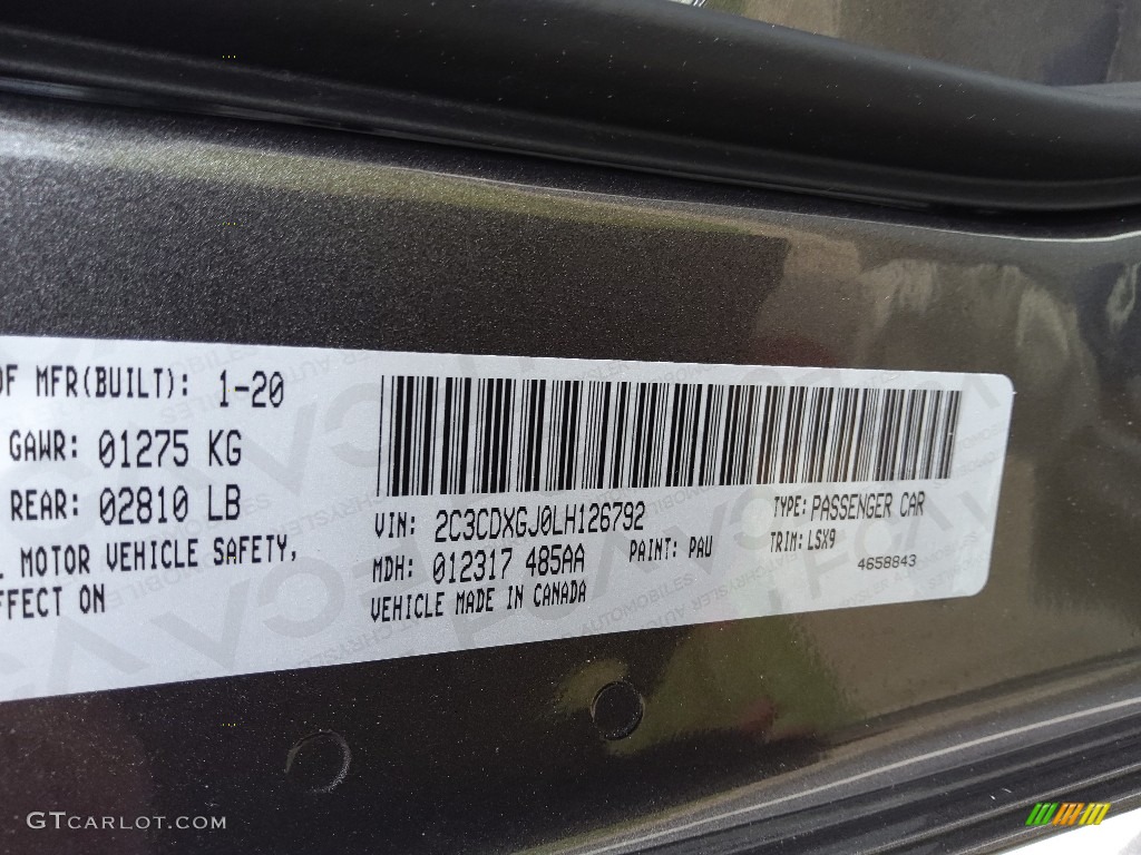 2020 Dodge Charger Scat Pack Color Code Photos