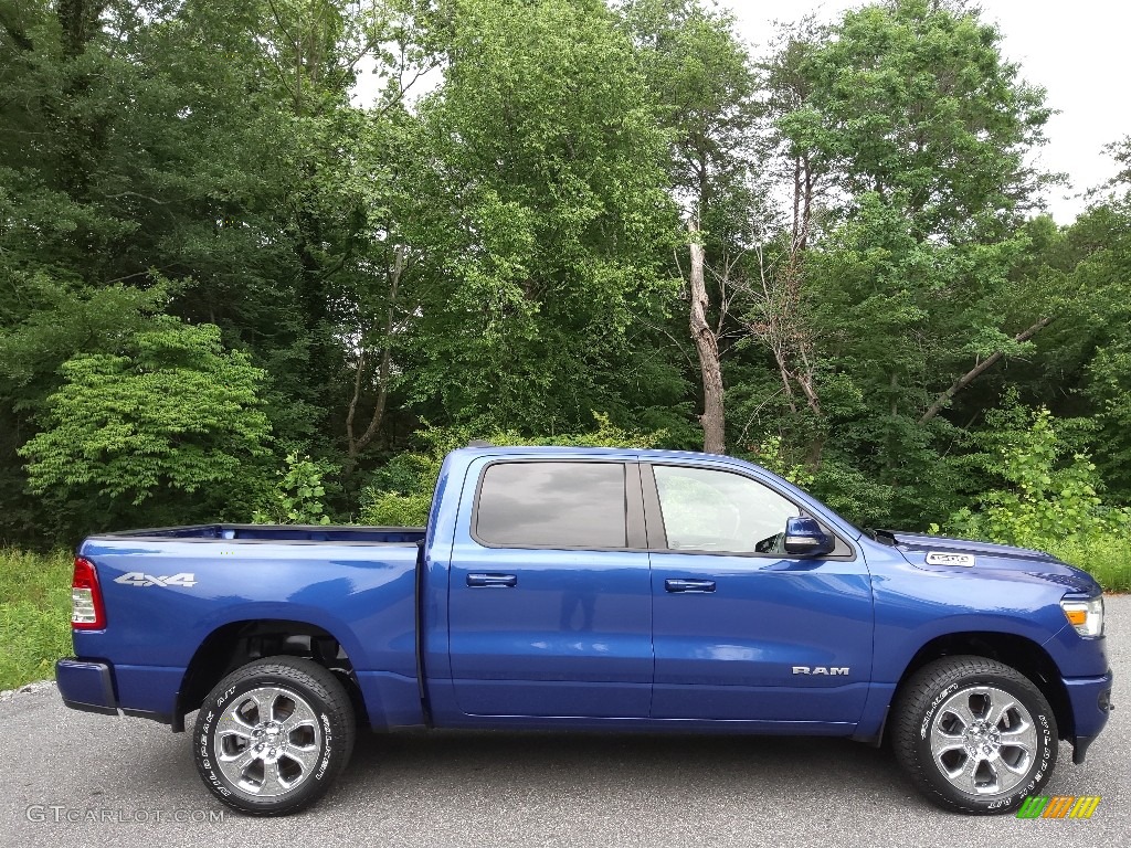 Blue Streak Pearl 2019 Ram 1500 Big Horn Crew Cab 4x4 Exterior Photo #144281434