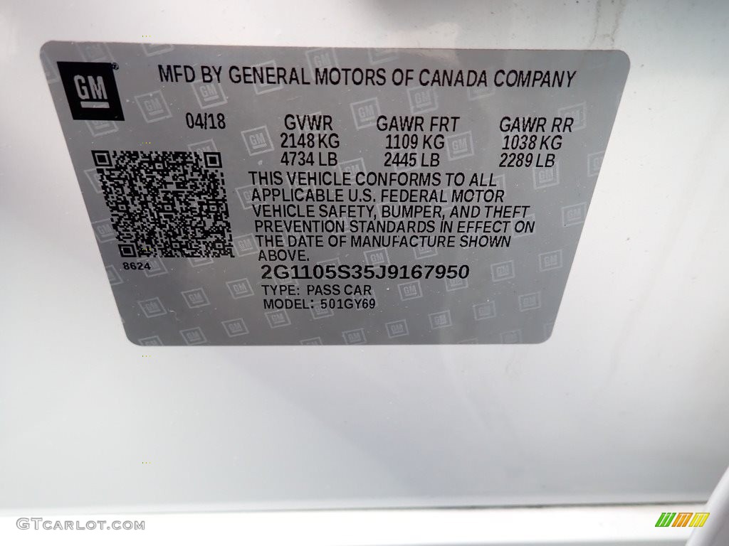 2018 Impala LT - Summit White / Jet Black/Dark Titanium photo #15