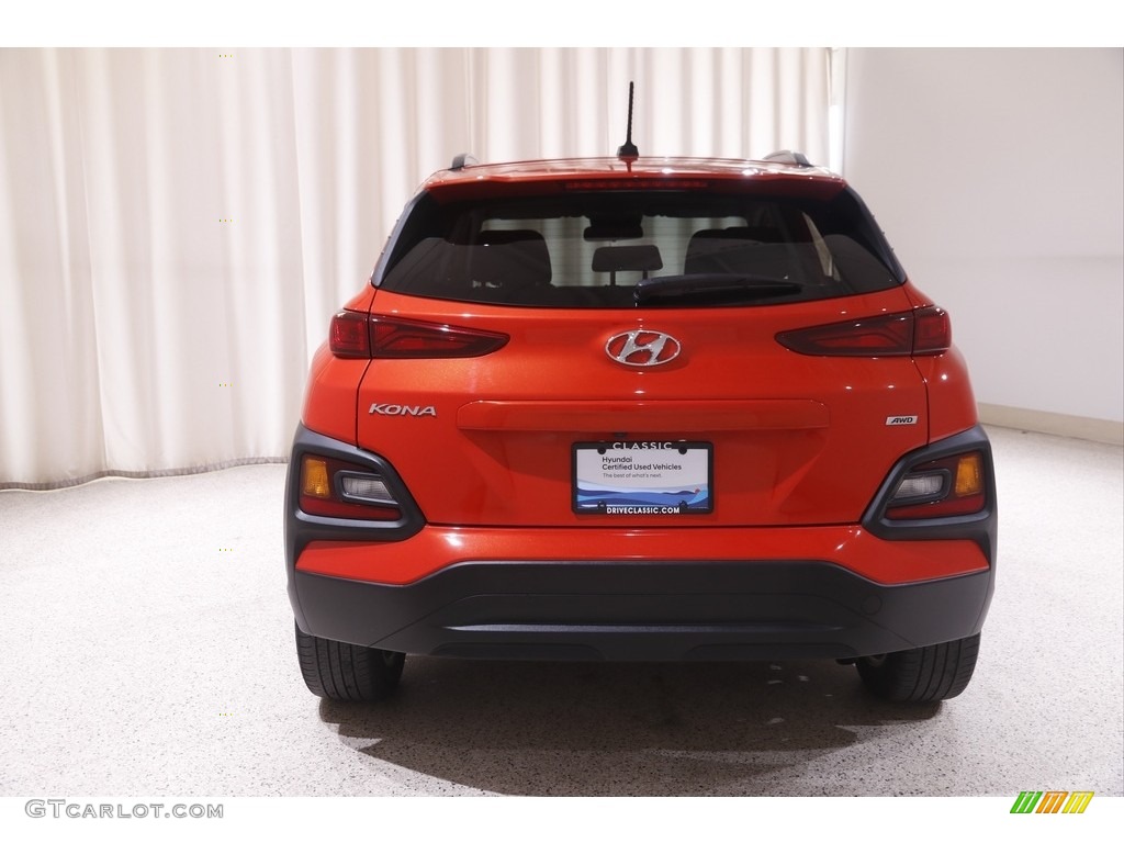 2020 Kona SEL AWD - Sunset Orange / Black photo #17