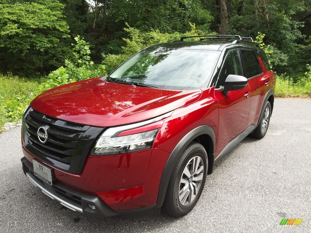 Scarlet Ember Tintcoat/Super Black 2022 Nissan Pathfinder SL 4x4 Exterior Photo #144285283