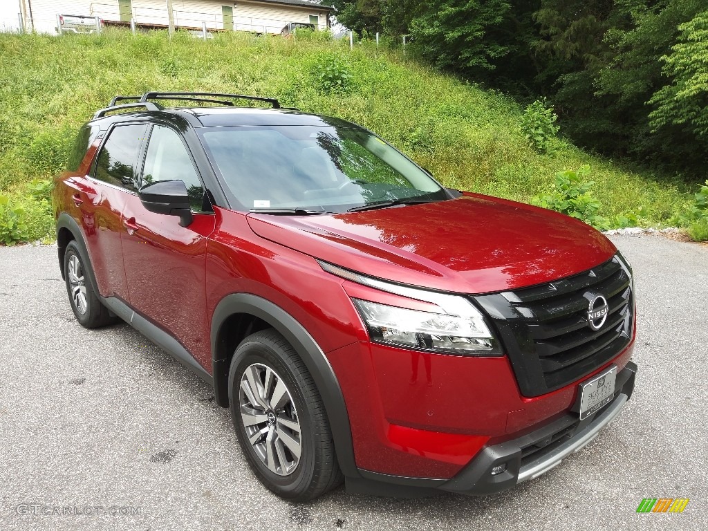 Scarlet Ember Tintcoat/Super Black 2022 Nissan Pathfinder SL 4x4 Exterior Photo #144285328