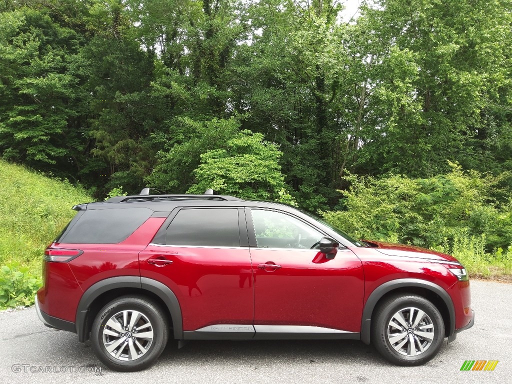 Scarlet Ember Tintcoat/Super Black 2022 Nissan Pathfinder SL 4x4 Exterior Photo #144285352