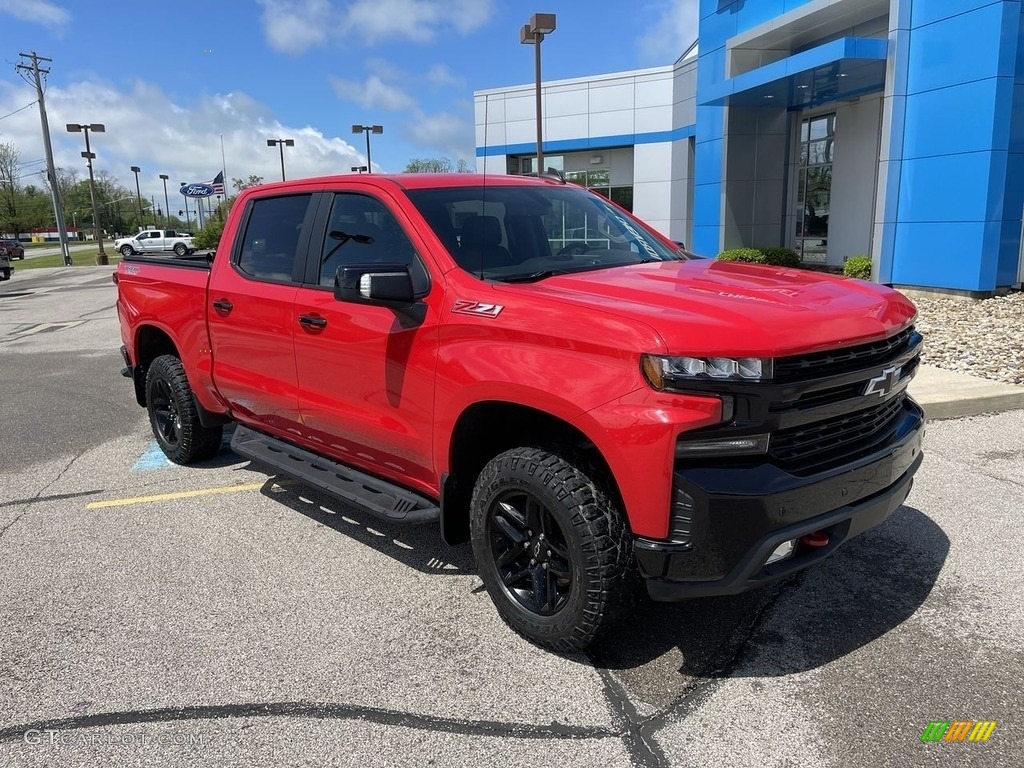 Red Hot 2020 Chevrolet Silverado 1500 LT Trail Boss Crew Cab 4x4 Exterior Photo #144286763