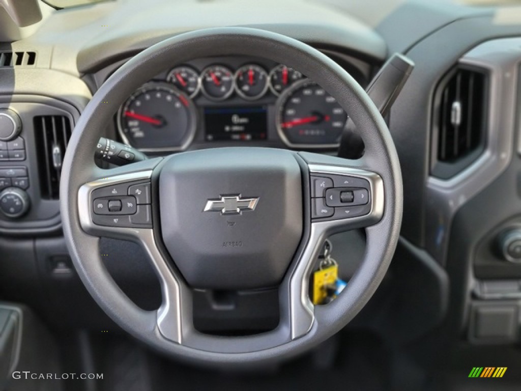 2022 Chevrolet Silverado 1500 Limited Custom Trail Boss Crew Cab 4x4 Jet Black Steering Wheel Photo #144287374