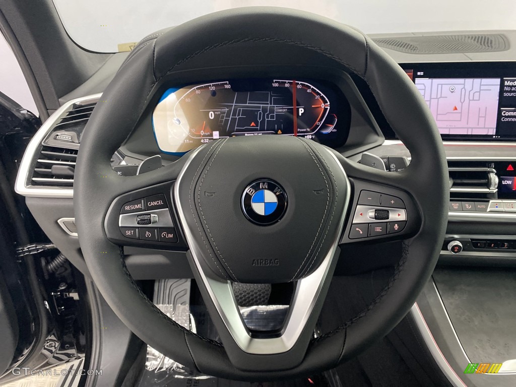 2022 BMW X5 sDrive40i Black Steering Wheel Photo #144287395