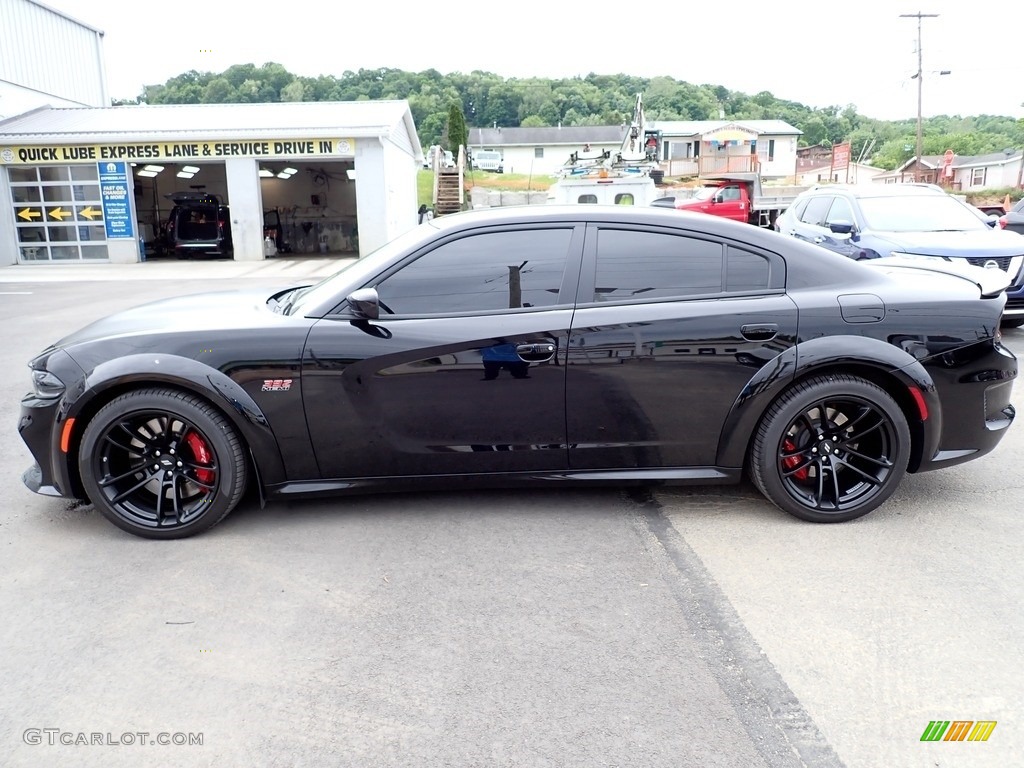Pitch Black 2021 Dodge Charger Scat Pack Widebody Exterior Photo #144288898