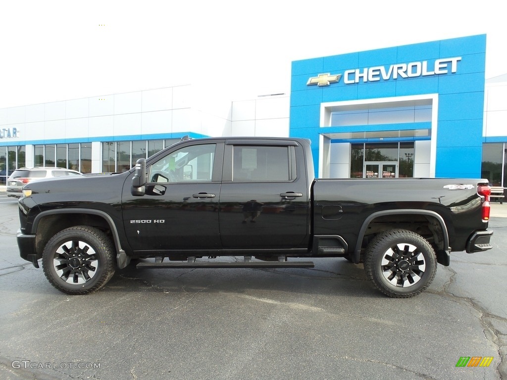 Black 2020 Chevrolet Silverado 2500HD Custom Crew Cab 4x4 Exterior Photo #144289003