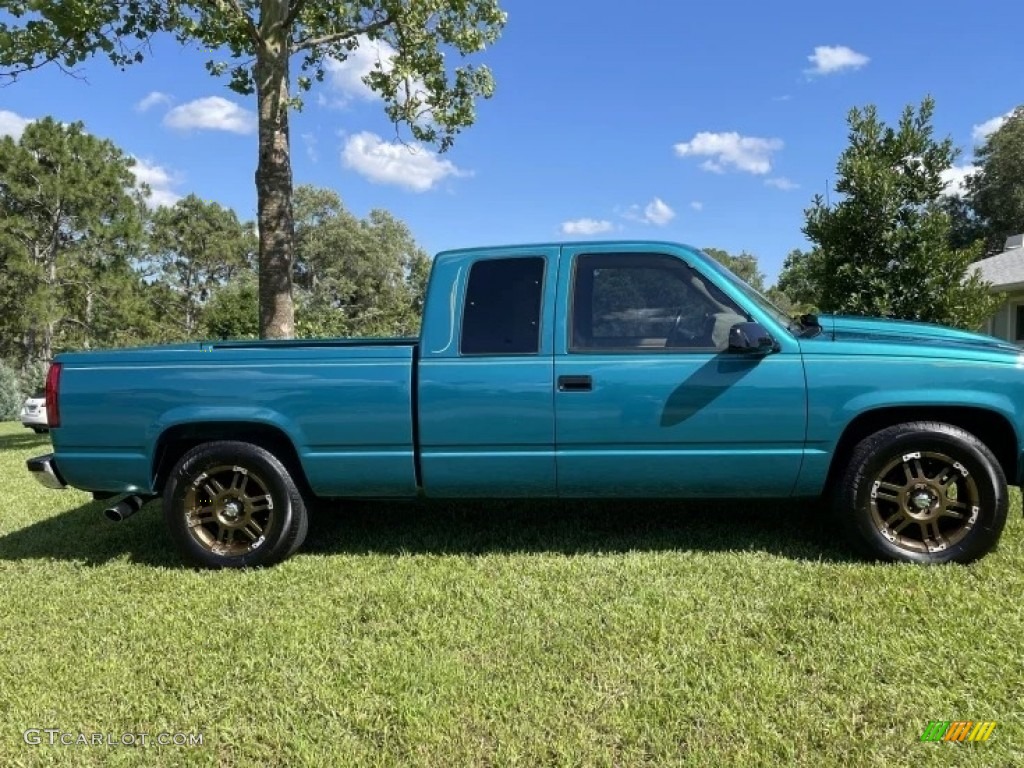 1995 C/K C1500 Extended Cab - Bright Teal Metallic / Beige photo #23