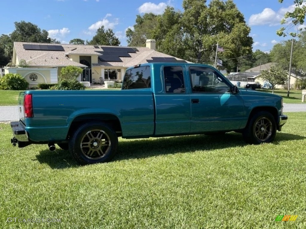 1995 C/K C1500 Extended Cab - Bright Teal Metallic / Beige photo #24