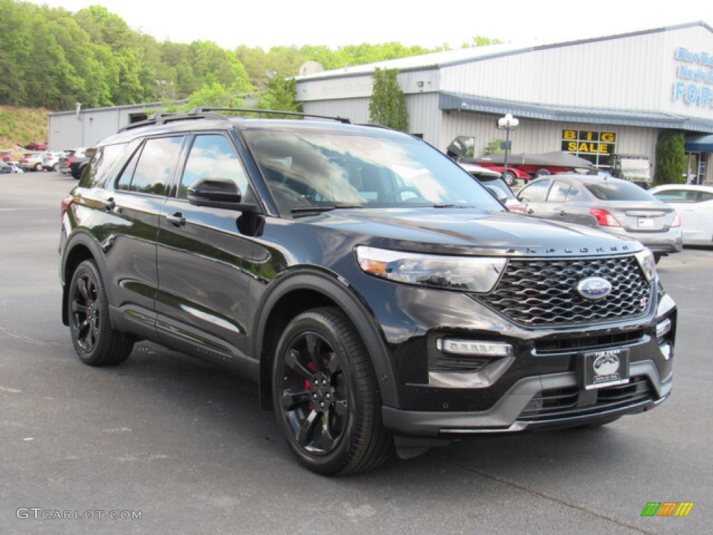 Agate Black Metallic 2022 Ford Explorer ST 4WD Exterior Photo #144296689