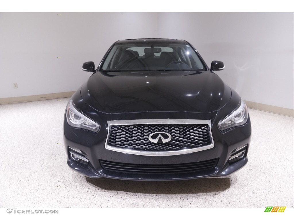 2015 Q50 3.7 AWD - Black Obsidian / Graphite photo #2