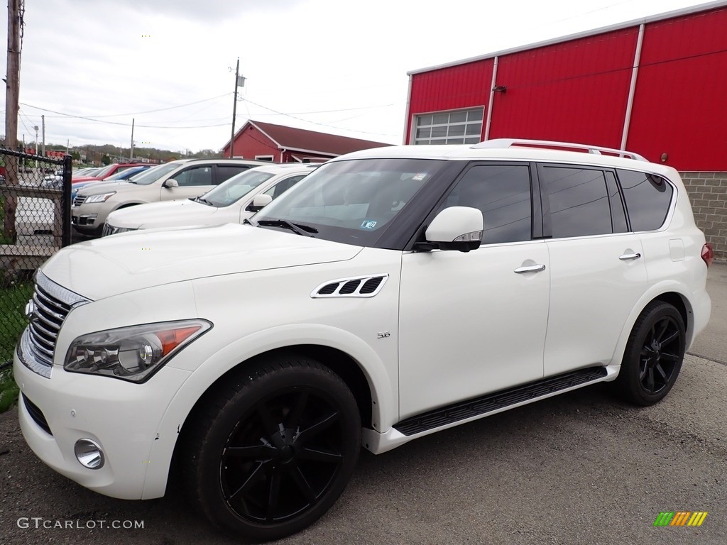 2014 QX80 AWD - Moonlight White / Graphite photo #1