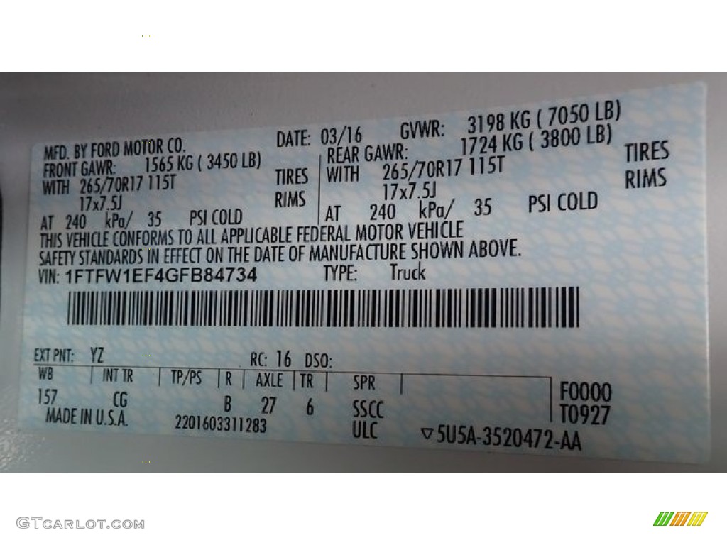 2016 F150 XL SuperCrew 4x4 - Oxford White / Medium Earth Gray photo #42