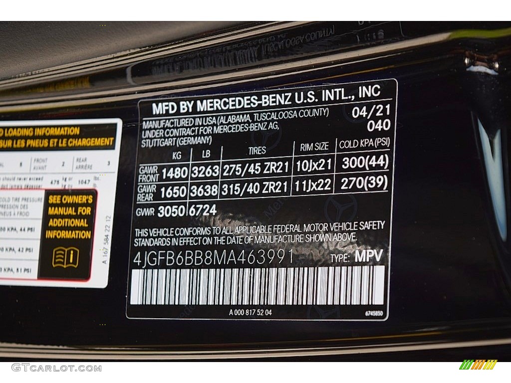 2021 Mercedes-Benz GLE 53 AMG 4Matic Color Code Photos