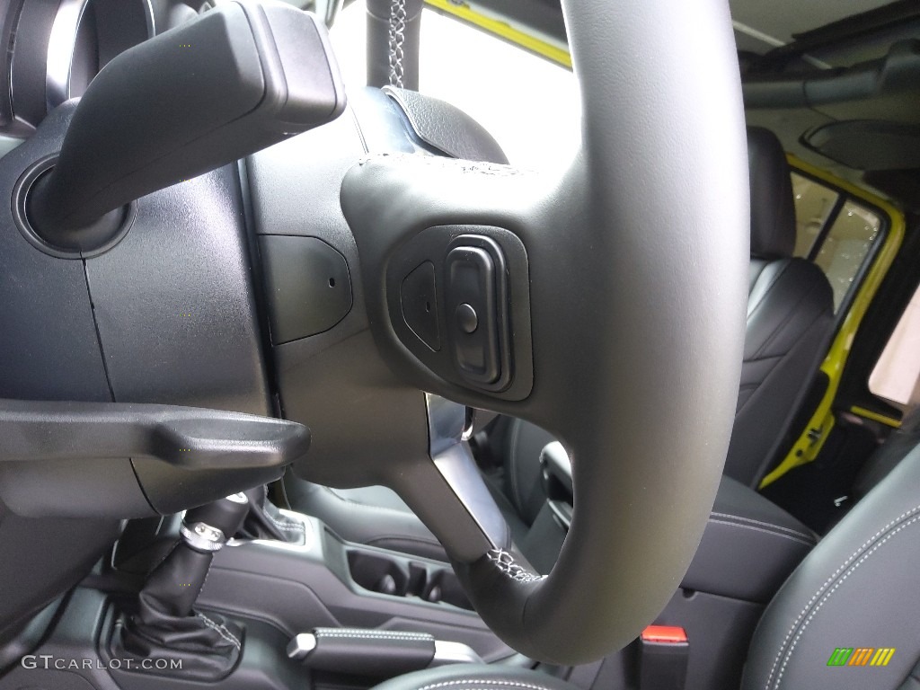 2022 Jeep Wrangler Unlimited Sahara 4XE Hybrid Black Steering Wheel Photo #144302119