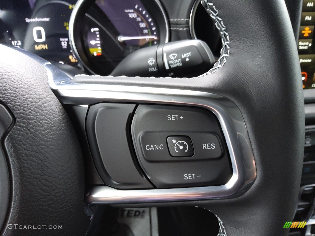 2022 Jeep Wrangler Unlimited Sahara 4XE Hybrid Black Steering Wheel Photo #144302392