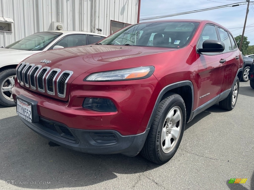 2014 Cherokee Sport 4x4 - Deep Cherry Red Crystal Pearl / Iceland - Black/Iceland Gray photo #3