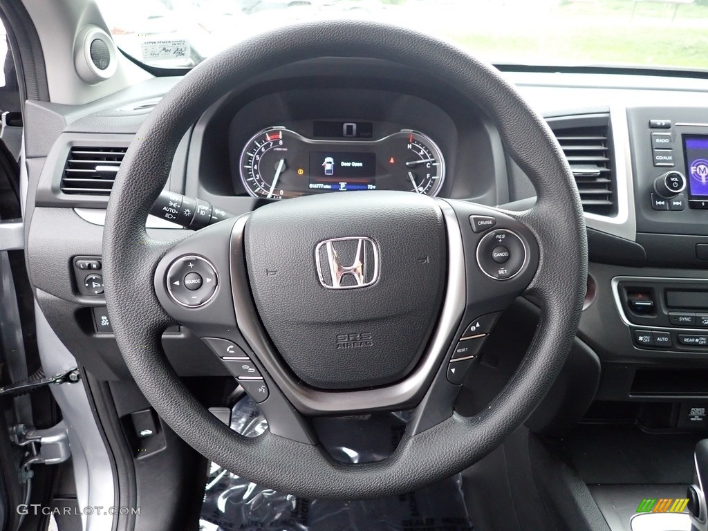 2018 Honda Ridgeline Sport AWD Black Steering Wheel Photo #144306840