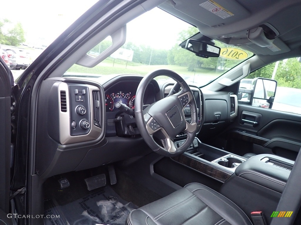 Jet Black Interior 2016 GMC Sierra 3500HD Denali Crew Cab 4x4 Photo #144307458