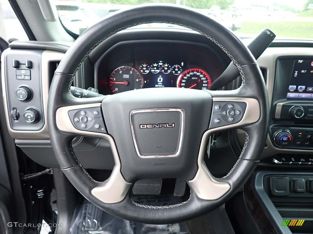 2016 GMC Sierra 3500HD Denali Crew Cab 4x4 Jet Black Steering Wheel Photo #144307641