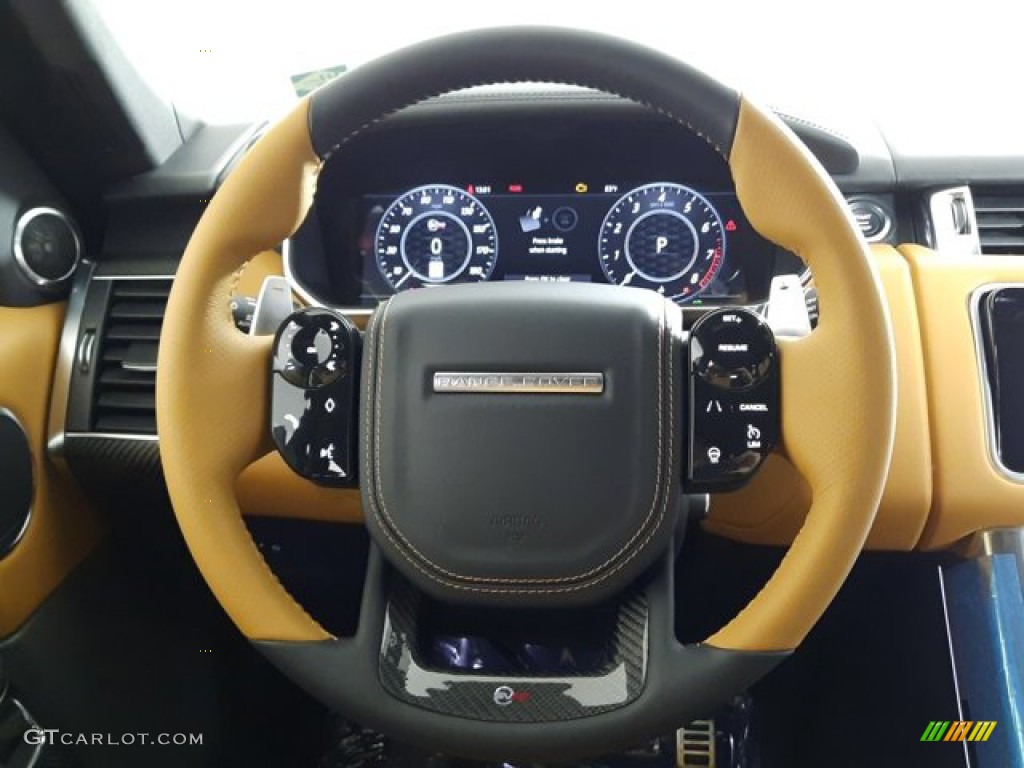 2022 Land Rover Range Rover Sport SVR Carbon Edition Vintage Tan/Ebony Steering Wheel Photo #144309222