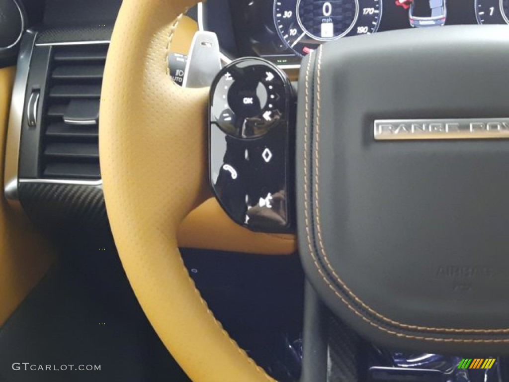 2022 Land Rover Range Rover Sport SVR Carbon Edition Vintage Tan/Ebony Steering Wheel Photo #144309246