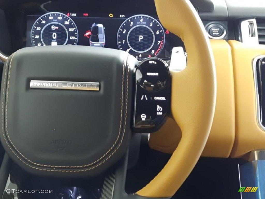 2022 Land Rover Range Rover Sport SVR Carbon Edition Vintage Tan/Ebony Steering Wheel Photo #144309255