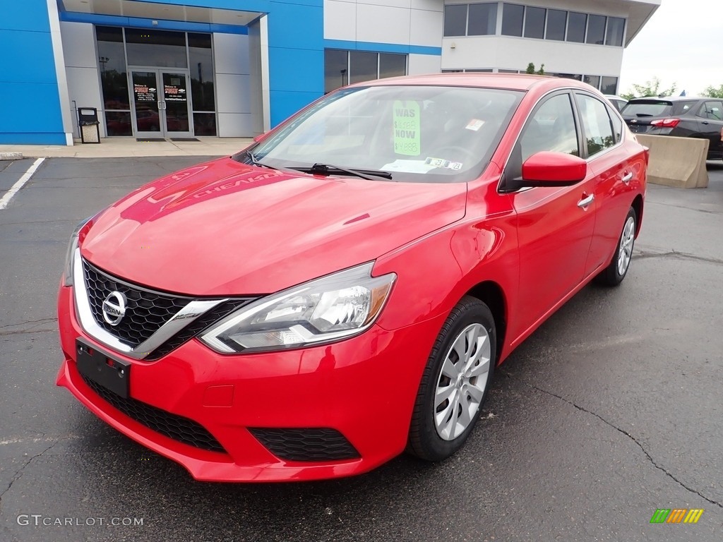 2017 Sentra SV - Red Alert / Charcoal photo #2
